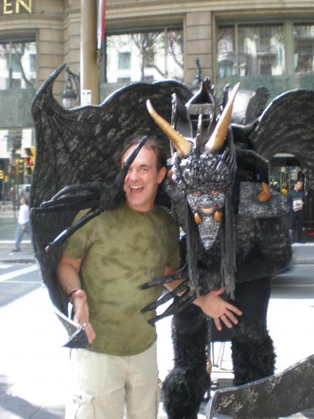 Jeff with street performer